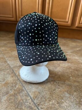 Black Rhinestone Baseball Cap